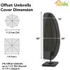 Easy-Going Patio Umbrella Cover Outdoor Offset Umbrella Cover Waterproof Cantilever Parasol Cover for 7.5ft to 11.5ft Banana Frame Umbrella, Black(Offset 7.5′-11.5’/Black)
