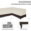 Easy-Going Patio V-Shaped Sectional Sofa Cover, Waterproof Outdoor Sectional Cover,Heavy Duty Garden Furniture Cover with Air Vent 89″ L (on Each Side) x 33.5″ D x 31″ H, Black(Beige/Dark Brown)