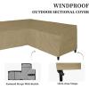 Easy-Going Patio V-Shaped Sectional Sofa Cover, Waterproof Outdoor Sectional Cover,Heavy Duty Garden Furniture Cover with Air Vent 89″ L (on Each Side) x 33.5″ D x 31″ H, Black(Camel)
