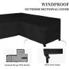 Easy-Going Patio V-Shaped Sectional Sofa Cover, Waterproof Outdoor Sectional Cover,Heavy Duty Garden Furniture Cover with Air Vent 89″ L (on Each Side) x 33.5″ D x 31″ H, Black(Black)