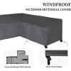 Easy-Going Patio V-Shaped Sectional Sofa Cover, Waterproof Outdoor Sectional Cover,Heavy Duty Garden Furniture Cover with Air Vent 89″ L (on Each Side) x 33.5″ D x 31″ H, Black(Dark Gray)