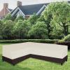 Easy-Going Patio V-Shaped Sectional Sofa Cover, Waterproof Outdoor Sectional Cover,Heavy Duty Garden Furniture Cover with Air Vent 89″ L (on Each Side) x 33.5″ D x 31″ H, Black(Beige/Dark Brown)