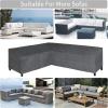 Easy-Going Patio V-Shaped Sectional Sofa Cover, Waterproof Outdoor Sectional Cover,Heavy Duty Garden Furniture Cover with Air Vent 89″ L (on Each Side) x 33.5″ D x 31″ H, Black(Dark Gray)