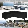 Easy-Going Patio V-Shaped Sectional Sofa Cover, Waterproof Outdoor Sectional Cover,Heavy Duty Garden Furniture Cover with Air Vent 89″ L (on Each Side) x 33.5″ D x 31″ H, Black(Black)