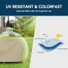 Easy-Going Rectangle Patio Furniture Cover Waterproof Outdoor Dining Table and Chair Cover Anti-UV Outside Sectional Sofa Set Covers (110″L x 84″W x 28″H, Black)(Camel)