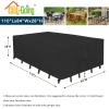 Easy-Going Rectangle Patio Furniture Cover Waterproof Outdoor Dining Table and Chair Cover Anti-UV Outside Sectional Sofa Set Covers (110″L x 84″W x 28″H, Black)(Black)