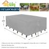 Easy-Going Rectangle Patio Furniture Cover Waterproof Outdoor Dining Table and Chair Cover Anti-UV Outside Sectional Sofa Set Covers (110″L x 84″W x 28″H, Black)(Grey)