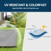 Easy-Going Rectangle Patio Furniture Cover Waterproof Outdoor Dining Table and Chair Cover Anti-UV Outside Sectional Sofa Set Covers (110″L x 84″W x 28″H, Black)(Grey)