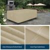 Easy-Going Rectangle Patio Furniture Cover Waterproof Outdoor Dining Table and Chair Cover Anti-UV Outside Sectional Sofa Set Covers (110″L x 84″W x 28″H, Black)(Camel)