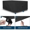 Easy-Going Rectangle Patio Furniture Cover Waterproof Outdoor Dining Table and Chair Cover Anti-UV Outside Sectional Sofa Set Covers (110″L x 84″W x 28″H, Black)(Black)