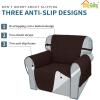 Easy-Going Sofa Slipcover Waterproof Couch Cover for 3 Cushion Couch Sofa Cover Furniture Protector Cover Pets Covers Washable Non-Slip Fabric Pets Kids Children Dog Cat (Sofa, Chocolate)(Chocolate)