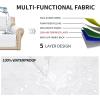 Easy-Going Sofa Slipcover Waterproof Couch Cover for 3 Cushion Couch Sofa Cover Furniture Protector Cover Pets Covers Washable Non-Slip Fabric Pets Kids Children Dog Cat (Sofa, Chocolate)(White)