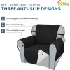 Easy-Going Sofa Slipcover Waterproof Couch Cover for 3 Cushion Couch Sofa Cover Furniture Protector Cover Pets Covers Washable Non-Slip Fabric Pets Kids Children Dog Cat (Sofa, Chocolate)(Black)