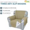Easy-Going Sofa Slipcover Waterproof Couch Cover for 3 Cushion Couch Sofa Cover Furniture Protector Cover Pets Covers Washable Non-Slip Fabric Pets Kids Children Dog Cat (Sofa, Chocolate)(Sand)