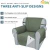 Easy-Going Sofa Slipcover Waterproof Couch Cover for 3 Cushion Couch Sofa Cover Furniture Protector Cover Pets Covers Washable Non-Slip Fabric Pets Kids Children Dog Cat (Sofa, Chocolate)(Greyish Green)