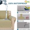 Easy-Going Sofa Slipcover Waterproof Couch Cover for 3 Cushion Couch Sofa Cover Furniture Protector Cover Pets Covers Washable Non-Slip Fabric Pets Kids Children Dog Cat (Sofa, Chocolate)(Sand)
