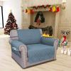 Easy-Going Sofa Slipcover Waterproof Couch Cover for 3 Cushion Couch Sofa Cover Furniture Protector Cover Pets Covers Washable Non-Slip Fabric Pets Kids Children Dog Cat (Sofa, Chocolate)(Light Blue)