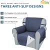 Easy-Going Sofa Slipcover Waterproof Couch Cover for 3 Cushion Couch Sofa Cover Furniture Protector Cover Pets Covers Washable Non-Slip Fabric Pets Kids Children Dog Cat (Sofa, Chocolate)(Navy)
