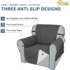 Easy-Going Sofa Slipcover Waterproof Couch Cover for 3 Cushion Couch Sofa Cover Furniture Protector Cover Pets Covers Washable Non-Slip Fabric Pets Kids Children Dog Cat (Sofa, Chocolate)(Dark Gray)