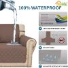Easy-Going Sofa Slipcover Waterproof Couch Cover for 3 Cushion Couch Sofa Cover Furniture Protector Cover Pets Covers Washable Non-Slip Fabric Pets Kids Children Dog Cat (Sofa, Chocolate)(Brown)