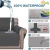 Easy-Going Sofa Slipcover Waterproof Couch Cover for 3 Cushion Couch Sofa Cover Furniture Protector Cover Pets Covers Washable Non-Slip Fabric Pets Kids Children Dog Cat (Sofa, Chocolate)(Dark Gray)