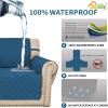 Easy-Going Sofa Slipcover Waterproof Couch Cover for 3 Cushion Couch Sofa Cover Furniture Protector Cover Pets Covers Washable Non-Slip Fabric Pets Kids Children Dog Cat (Sofa, Chocolate)(Peacock Blue)