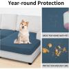 Easy-Going Stretch 4 Pieces Couch Cushion Covers for Sectional Sofa Left/Right L Shape Chaise Lounge Sofa Seat slipcover Anti-Slip Sofa Cover Soft (3 Seater + 1 Chaise, Dark Gray)(Bluestone)