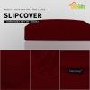 Easy-Going Stretch 4 Pieces Couch Cushion Covers for Sectional Sofa Left/Right L Shape Chaise Lounge Sofa Seat slipcover Anti-Slip Sofa Cover Soft (3 Seater + 1 Chaise, Dark Gray)(Wine)