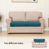 Easy-Going Stretch 4 Pieces Couch Cushion Covers for Sectional Sofa Left/Right L Shape Chaise Lounge Sofa Seat slipcover Anti-Slip Sofa Cover Soft (3 Seater + 1 Chaise, Dark Gray)(Peacock Blue)