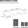 Easy-Going Stretch 4 Pieces Couch Cushion Covers for Sectional Sofa Left/Right L Shape Chaise Lounge Sofa Seat slipcover Anti-Slip Sofa Cover Soft (3 Seater + 1 Chaise, Dark Gray)(Grey)