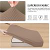 Easy-Going Stretch 4 Pieces Couch Cushion Covers for Sectional Sofa Left/Right L Shape Chaise Lounge Sofa Seat slipcover Anti-Slip Sofa Cover Soft (3 Seater + 1 Chaise, Dark Gray)(Camel)