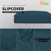 Easy-Going Stretch 4 Pieces Couch Cushion Covers for Sectional Sofa Left/Right L Shape Chaise Lounge Sofa Seat slipcover Anti-Slip Sofa Cover Soft (3 Seater + 1 Chaise, Dark Gray)(Deep Teal)