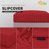 Easy-Going Stretch 4 Pieces Couch Cushion Covers for Sectional Sofa Left/Right L Shape Chaise Lounge Sofa Seat slipcover Anti-Slip Sofa Cover Soft (3 Seater + 1 Chaise, Dark Gray)(Christmas Red)