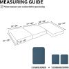 Easy-Going Stretch 4 Pieces Couch Cushion Covers for Sectional Sofa Left/Right L Shape Chaise Lounge Sofa Seat slipcover Anti-Slip Sofa Cover Soft (3 Seater + 1 Chaise, Dark Gray)(Bluestone)