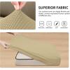 Easy-Going Stretch 4 Pieces Couch Cushion Covers for Sectional Sofa Left/Right L Shape Chaise Lounge Sofa Seat slipcover Anti-Slip Sofa Cover Soft (3 Seater + 1 Chaise, Dark Gray)(Beige)