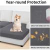 Easy-Going Stretch 4 Pieces Couch Cushion Covers for Sectional Sofa Left/Right L Shape Chaise Lounge Sofa Seat slipcover Anti-Slip Sofa Cover Soft (3 Seater + 1 Chaise, Dark Gray)(Grey)