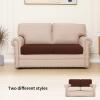 Easy-Going Stretch 4 Pieces Couch Cushion Covers for Sectional Sofa Left/Right L Shape Chaise Lounge Sofa Seat slipcover Anti-Slip Sofa Cover Soft (3 Seater + 1 Chaise, Dark Gray)(Coffee)