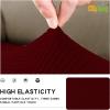 Easy-Going Stretch 4 Pieces Couch Cushion Covers for Sectional Sofa Left/Right L Shape Chaise Lounge Sofa Seat slipcover Anti-Slip Sofa Cover Soft (3 Seater + 1 Chaise, Dark Gray)(Wine)