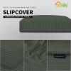 Easy-Going Stretch 4 Pieces Couch Cushion Covers for Sectional Sofa Left/Right L Shape Chaise Lounge Sofa Seat slipcover Anti-Slip Sofa Cover Soft (3 Seater + 1 Chaise, Dark Gray)(Olive Green)