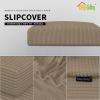 Easy-Going Stretch 4 Pieces Couch Cushion Covers for Sectional Sofa Left/Right L Shape Chaise Lounge Sofa Seat slipcover Anti-Slip Sofa Cover Soft (3 Seater + 1 Chaise, Dark Gray)(Natural)