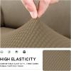 Easy-Going Stretch 4 Pieces Couch Cushion Covers for Sectional Sofa Left/Right L Shape Chaise Lounge Sofa Seat slipcover Anti-Slip Sofa Cover Soft (3 Seater + 1 Chaise, Dark Gray)(Tan)