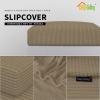 Easy-Going Stretch 4 Pieces Couch Cushion Covers for Sectional Sofa Left/Right L Shape Chaise Lounge Sofa Seat slipcover Anti-Slip Sofa Cover Soft (3 Seater + 1 Chaise, Dark Gray)(Tan)