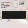 Easy-Going Stretch Bed Headboard Slipcover, Small Square Jacquard Furniture Cover, Dustproof Protector Cover for Bedroom Decor (Queen, Cream)(Black)