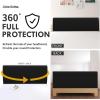 Easy-Going Stretch Bed Headboard Slipcover, Small Square Jacquard Furniture Cover, Dustproof Protector Cover for Bedroom Decor (Queen, Cream)(Black)