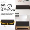 Easy-Going Stretch Bed Headboard Slipcover, Small Square Jacquard Furniture Cover, Dustproof Protector Cover for Bedroom Decor (Queen, Cream)(Chocolate)