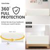 Easy-Going Stretch Bed Headboard Slipcover, Small Square Jacquard Furniture Cover, Dustproof Protector Cover for Bedroom Decor (Queen, Cream)(Cream)