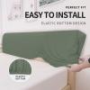 Easy-Going Stretch Bed Headboard Slipcover, Small Square Jacquard Furniture Cover, Dustproof Protector Cover for Bedroom Decor (Queen, Cream)(Greyish Green)