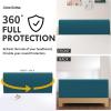 Easy-Going Stretch Bed Headboard Slipcover, Small Square Jacquard Furniture Cover, Dustproof Protector Cover for Bedroom Decor (Queen, Cream)(Peacock Blue)