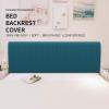 Easy-Going Stretch Bed Headboard Slipcover, Small Square Jacquard Furniture Cover, Dustproof Protector Cover for Bedroom Decor (Queen, Cream)(Peacock Blue)