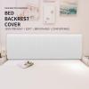 Easy-Going Stretch Bed Headboard Slipcover, Small Square Jacquard Furniture Cover, Dustproof Protector Cover for Bedroom Decor (Queen, Cream)(White)